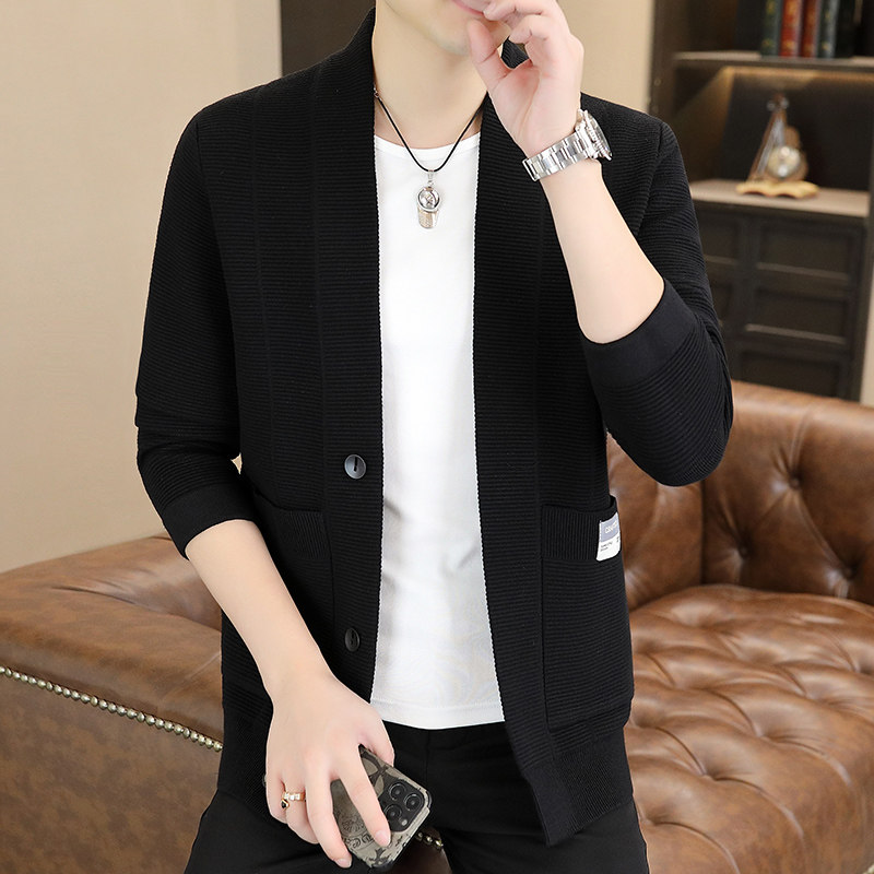 现货83805-P65开衫男针织衫外穿韩版商务休闲短款毛衣外套,男装针织衫/毛衣,电商D310B