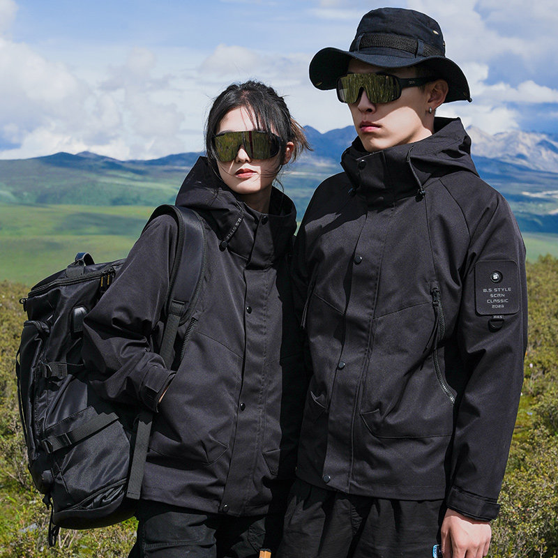 JK581-特P80冲锋衣外套连帽男款户外登山防风防水女夹克,男装夹克,电商D310B