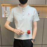 PL108-P35男士短袖t恤夏季潮牌半袖体恤休闲帅气潮流小立领POLO衫，男装Polo衫，电商D310B