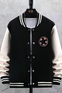 71925-P75秋季男装棒球服百搭潮流宽松棒球服夹克外套男图片