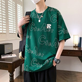 84160-P38学院风短袖t恤男女夏季港风ins潮牌班服炸街翻领半袖，男装T恤，电商D310B