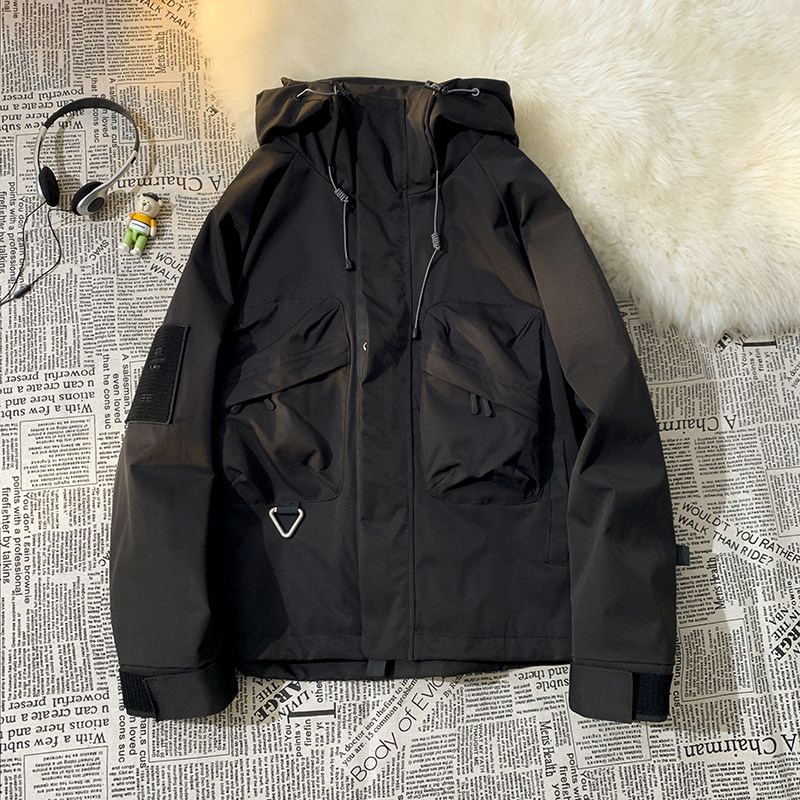 JK582-特P75冲锋衣外套男春秋季潮牌痞帅宽松防风防水机能工装夹,男装夹克,电商D310B