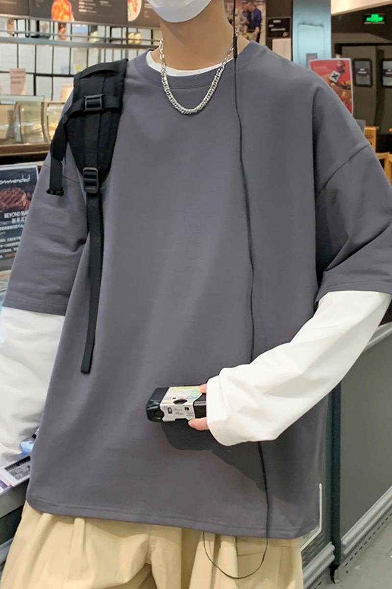 8521-P40圆领卫衣男春季ins潮牌港风外套设计感春秋潮流宽松,男装卫衣,电商D310（原电商305）