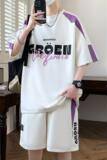 TZ24357-特P50运动套装男夏季青少年潮流短袖短裤高中学生帅气，男装T恤，电商D310B