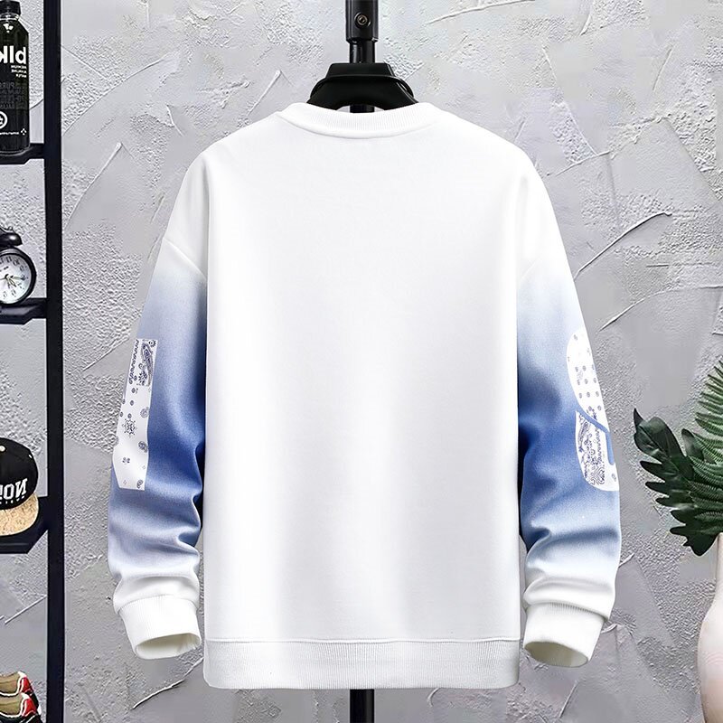 73825-P45长袖t恤男士春秋季潮牌宽松印花上衣服秋冬款男生卫衣图片