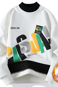 98110R-P60青少年秋冬季加绒加厚卫衣男孩长袖t恤大童秋装保暖