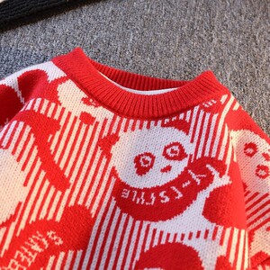 84548-P55卡通毛衣男冬季加厚保暖针织衫男撞色打底衫青少年学生图片