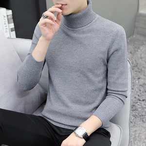 78003冬季高领针织衫男修身韩版时尚纯色套头内搭长袖毛图片