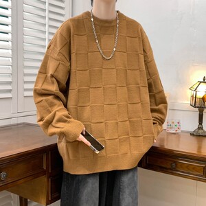 78563-P60 秋冬新款休闲毛衣男长袖针织衫港风宽松毛衣打底衫图片