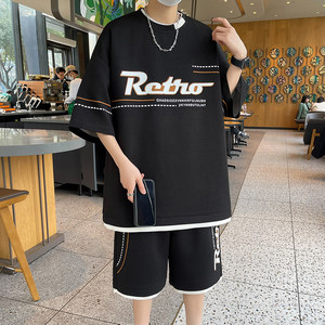 84309-P55夏季短袖T恤男套装休闲两件套图片