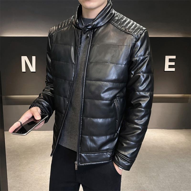 68707-P115pu皮棉衣男士冬季加厚棉服韩版机车皮夹克外套冬装图片