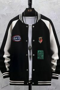 71928-P80潮牌棒球服男生秋季ins大码宽松休闲夹克潮流美式外套
