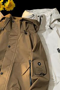 JK581-特P80冲锋衣外套男士春秋款潮牌工装夹克男生连帽户外防风图片