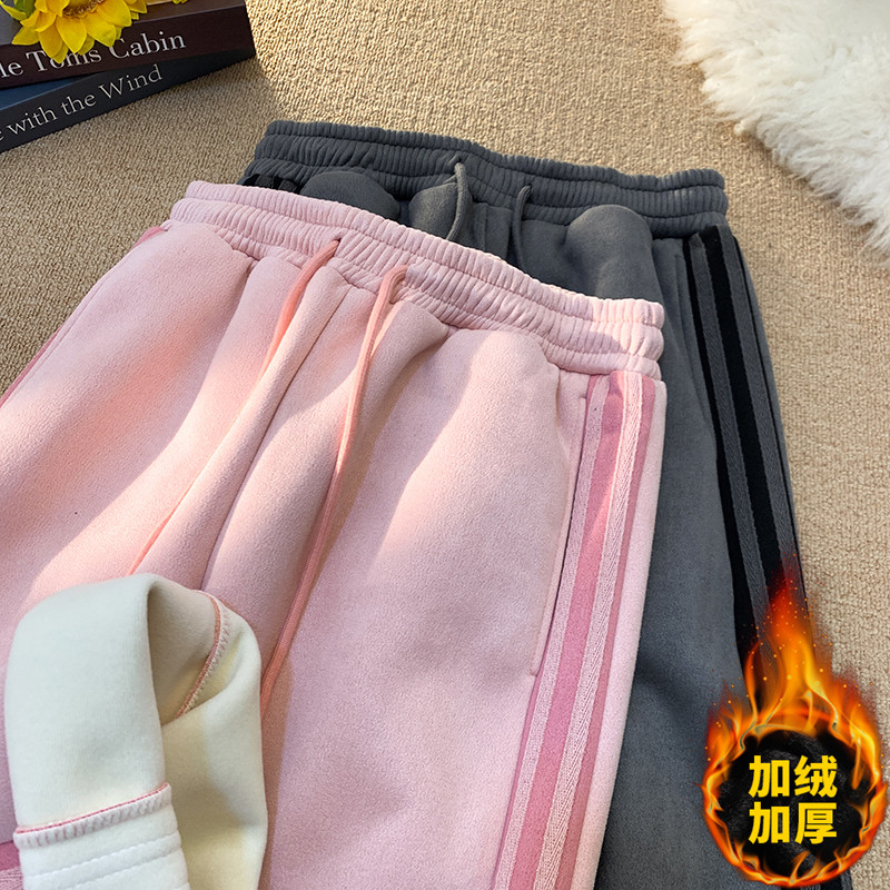 K2732特P45男款秋冬季宽松垂感潮牌美式卫裤运动休闲加绒加厚长裤,男装休闲裤,电商D310B
