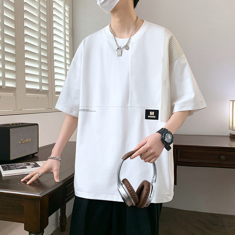 84167-P42短袖t恤男夏季美式复古潮牌港风半袖ins痞帅高街体恤,男装T恤,电商D310B
