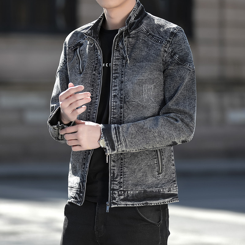 JK1823-P100美式经典牛仔外套男复古做旧水洗工装夹克痞帅潮,男装夹克,电商D310B