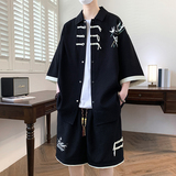 TZ24323-特P60风夏季潮短袖衬衣休闲短裤运动套装潮，男装休闲套装，电商D310B