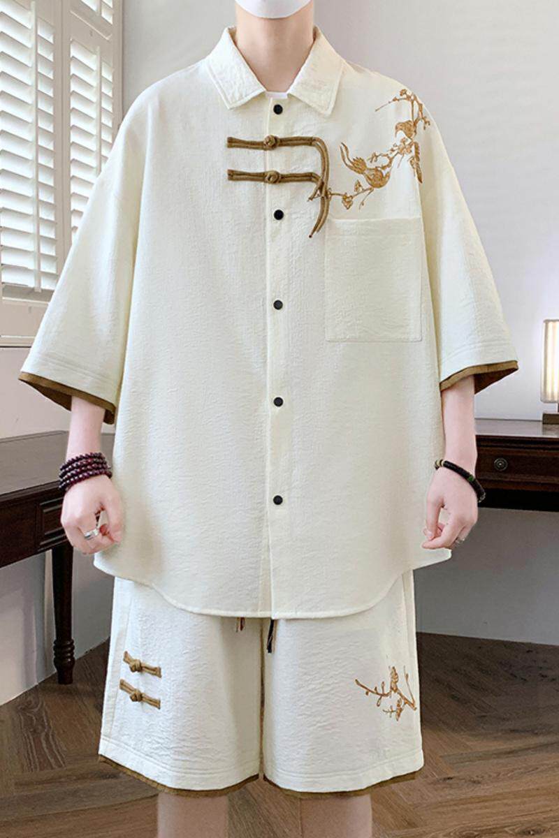 TZ24326-特P60风夏季潮短袖衬衣休闲短裤运动套装潮,男装休闲套装,电商D310B