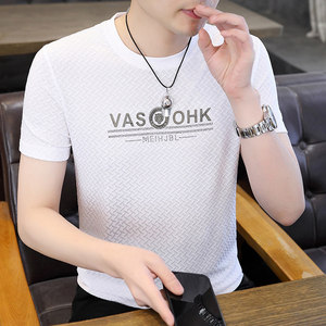 84156-P28男士短袖t恤卫衣欧货提花圆领春秋款休闲长体恤上衣男装图片