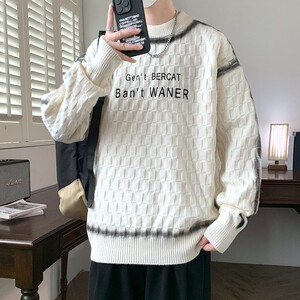 84508-P60 秋冬休闲圆领毛衣男针织打底衫图片