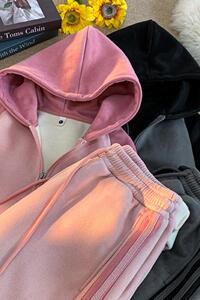GSY891+K2732-P105运动套装男女宽松开衫卫衣休闲裤学生两件套图片