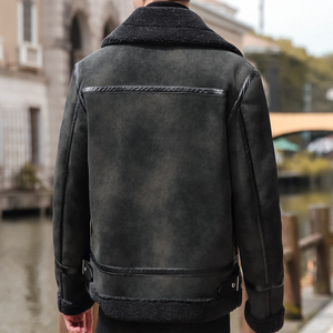 68802-P208pu皮棉衣男士冬季加厚棉服机车皮夹克羊羔毛外套图片