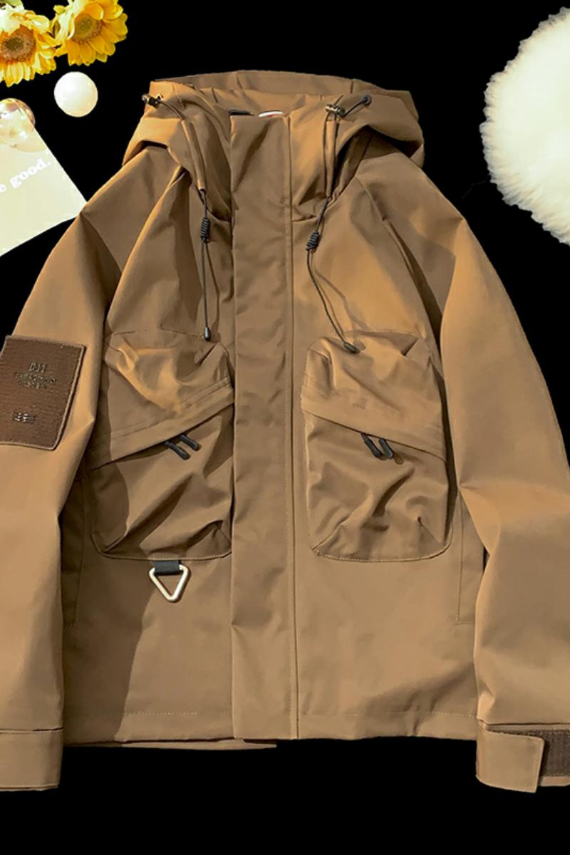 JK582-特P75外套男拼接连帽户外休闲防风春秋冲锋少年上衣男,男装夹克,电商D310B