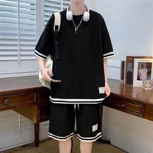 TZ23611-特P50 夏季短袖T恤男套装休闲两件套图片