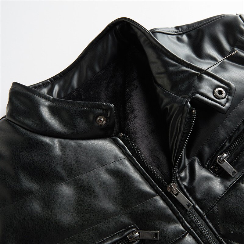 68708-P115pu皮棉衣男士冬季加厚棉服韩版青年机车皮夹克外套,男装皮衣,电商D310B