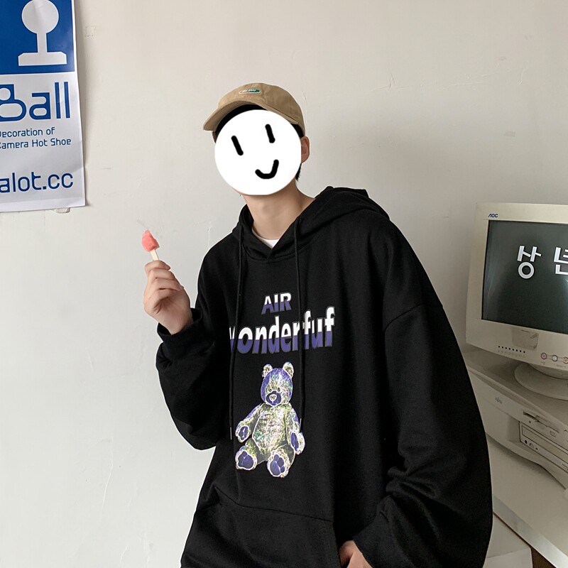 8558-P50卡通连帽卫衣男秋季2023新款潮牌衣服春秋款ins港风图片