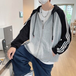 现货二开GSY9913-特P55连帽卫衣外套男秋季开衫休闲百搭拉链图片