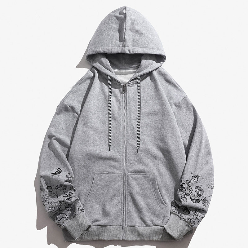 得物二开GSY9915-特P55卫衣外套男纯棉宽松休闲连帽拉链开衫,男装卫衣,电商D310B