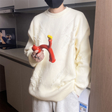 8402-特P58毛衣男款秋冬季圆领破洞针织衫内搭青少年加厚保暖线衣，男装针织衫/毛衣，电商D310B
