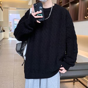 84529-P50 秋冬休闲圆领毛衣男针织打底衫图片