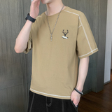 72201-P35男士短袖夏季潮流宽松纯棉t恤潮牌简约薄款半袖，男装T恤，电商D310B