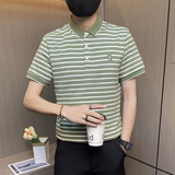 PL043-特P40控65短袖Polo衫男夏季经典条纹翻领半袖T恤男士冰丝棉，男装Polo衫，电商D310B
