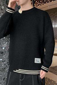 79139-P50毛衣男秋冬季风宽松加厚针织衫男士软糯百搭打底图片