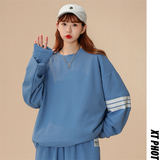 W213-P40圆领卫衣男春秋潮流纯色百搭上衣服港风宽松大码长袖外套，男装卫衣，电商D310B