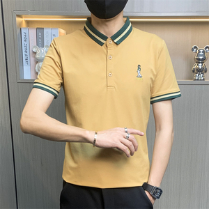 PL3067-特P35社会小伙翻领短袖t恤男潮牌POLO衫韩版修身潮流图片