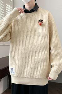 76238-P72秋冬新款休闲毛衣男长袖针织衫 港风宽松毛衣打底衫图片