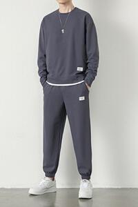 7811-P65卫衣休闲运动套装男士2023春秋季新款假两件潮牌衣服图片