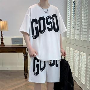 TZ23655-特P42夏季短袖T恤男套装休闲两件套图片