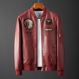 JK035-P110加绒皮夹克重工刺绣立领复古美式机车服潮流时尚PU皮衣，男装皮衣，电商D310B