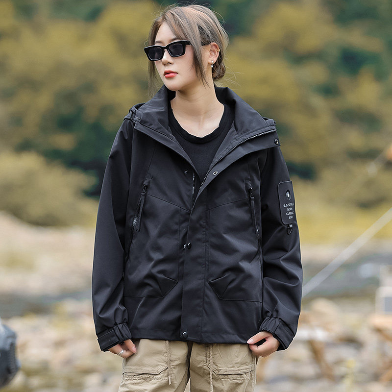 JK581-特P80连帽廊型宽松山系冲锋衣登山服情侣外套夹克三防外套,男装夹克,电商D310B