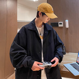光板二开JK601特P55翻领教练夹克男春秋款潮牌宽松男生工装外套，男装夹克，电商D310B