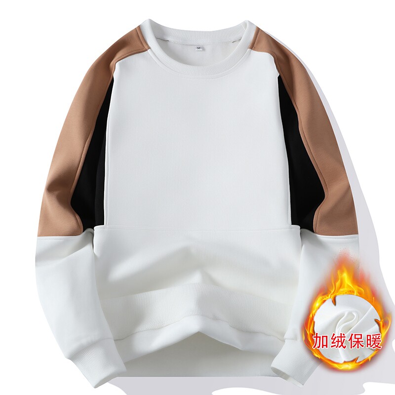 91218R-P65长袖t恤男纯色秋冬季保暖内搭打底衫中领加绒加厚卫衣，男装卫衣，电商D310（原电商305）
