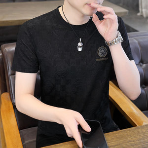 84150-P28欧货短袖t恤男2024夏季潮牌潮修身半袖圆领烫钻男士潮图片