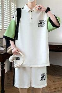 TZ24362-特P55潮流短袖t恤男夏季青少年休闲穿搭衫运动套装图片