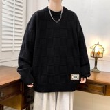 83483-P50港风宽松高领毛衣男女秋冬季情侣宽松休闲针织衫，男装针织衫/毛衣，电商D310B