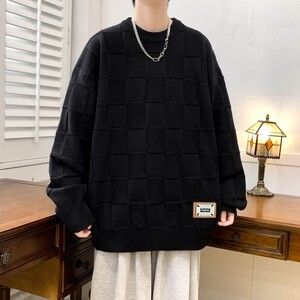 83483-P50港风宽松高领毛衣男女秋冬季情侣宽松休闲针织衫图片